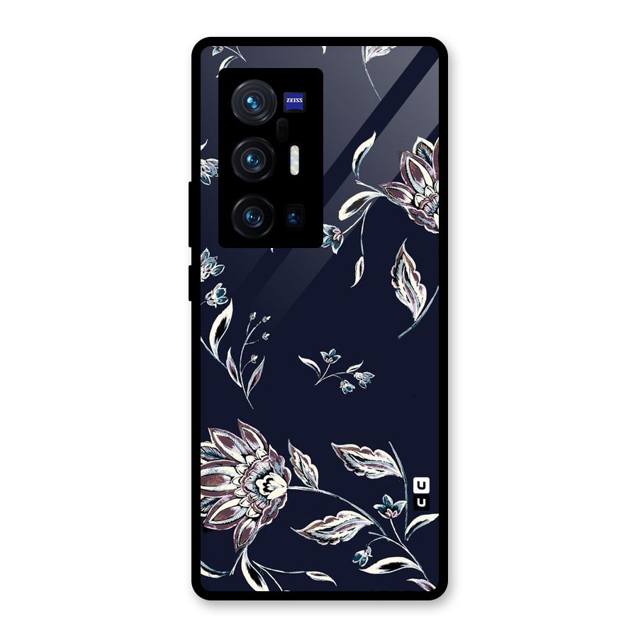 Dark Petals Glass Back Case for Vivo X70 Pro Plus
