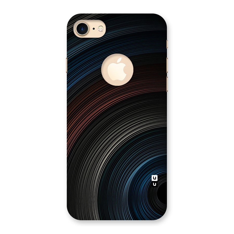 Dark Shade Swirls Back Case for iPhone 7 Logo Cut