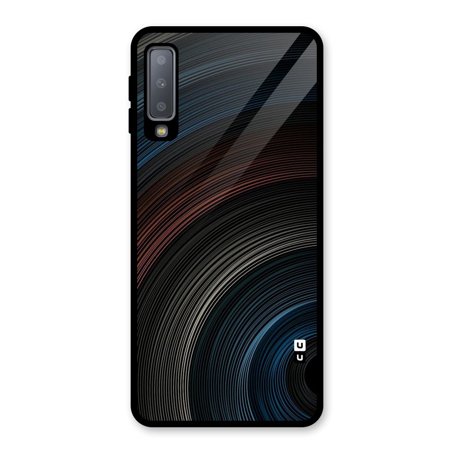 Dark Shade Swirls Glass Back Case for Galaxy A7 (2018)