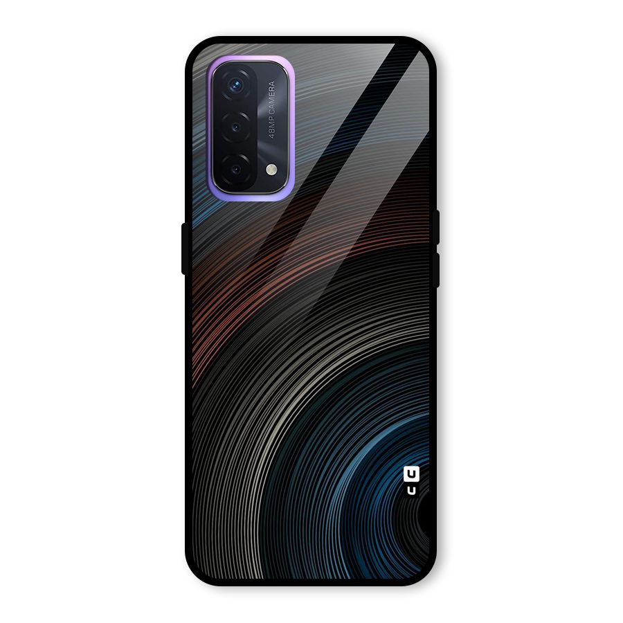Dark Shade Swirls Glass Back Case for Oppo A74 5G