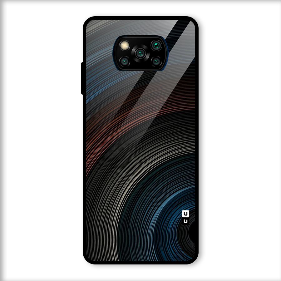 Dark Shade Swirls Glass Back Case for Poco X3