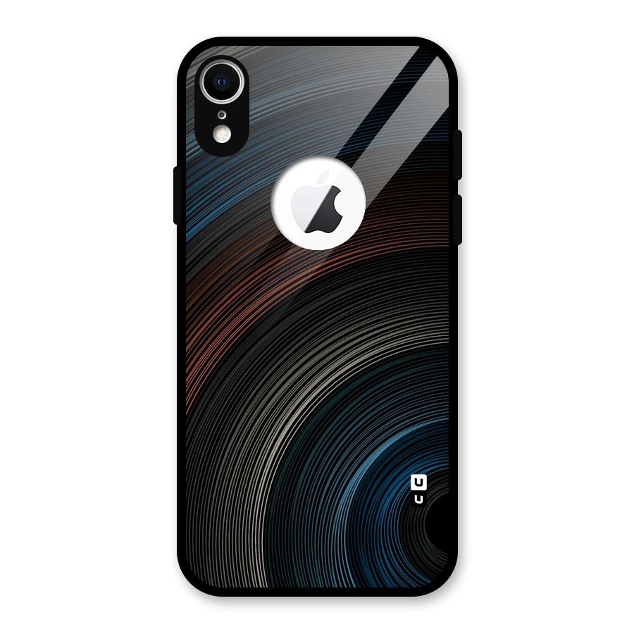 Dark Shade Swirls Glass Back Case for iPhone XR Logo Cut