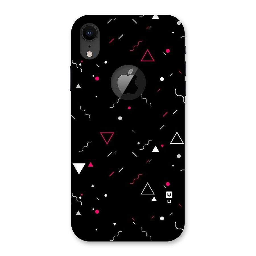Dark Shapes Design Back Case for iPhone XR Logo Cut