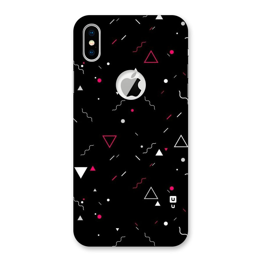 Dark Shapes Design Back Case for iPhone XS Logo Cut