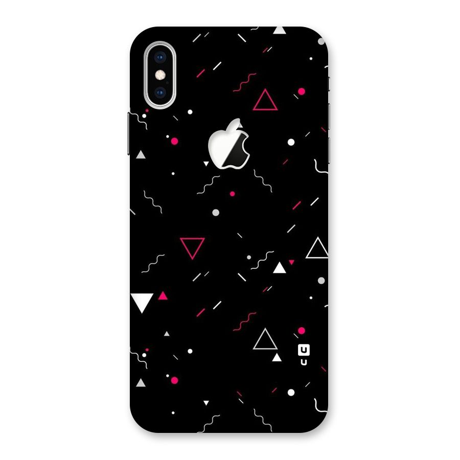 Dark Shapes Design Back Case for iPhone XS Max Apple Cut