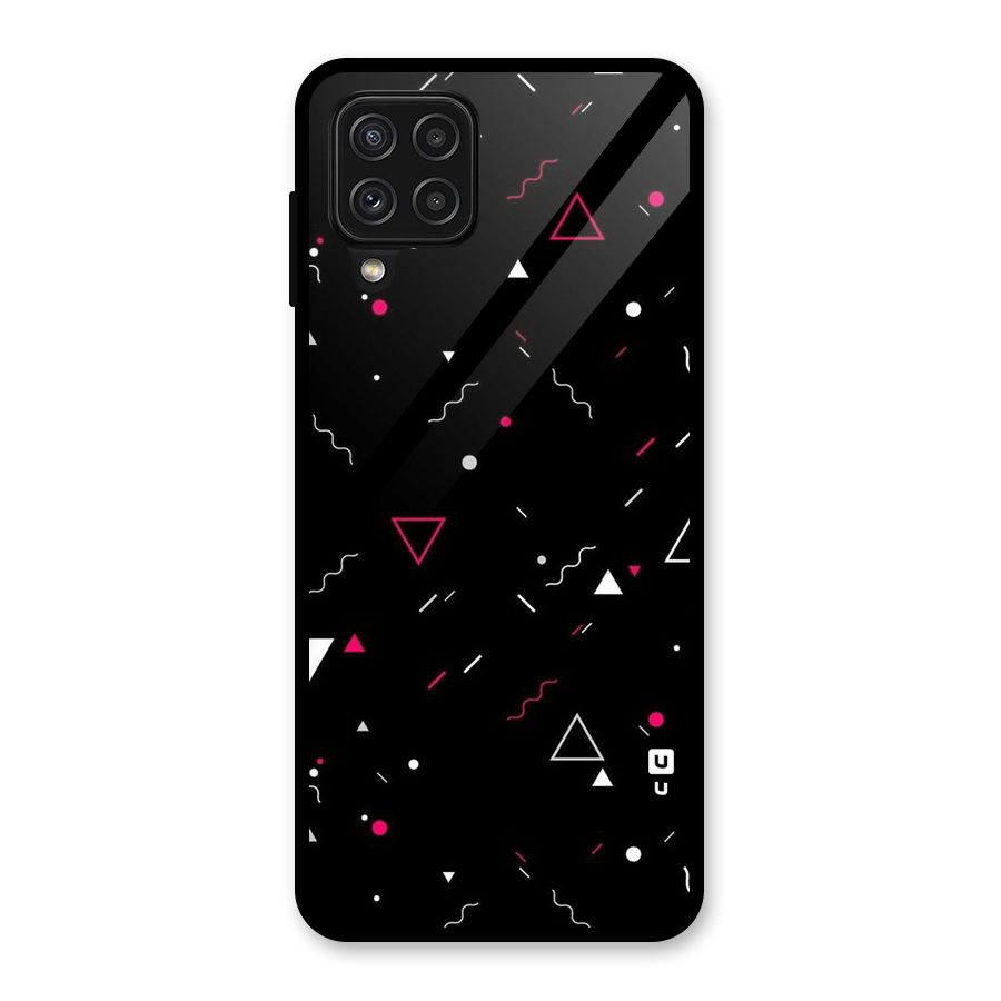 Dark Shapes Design Glass Back Case for Galaxy A22 4G