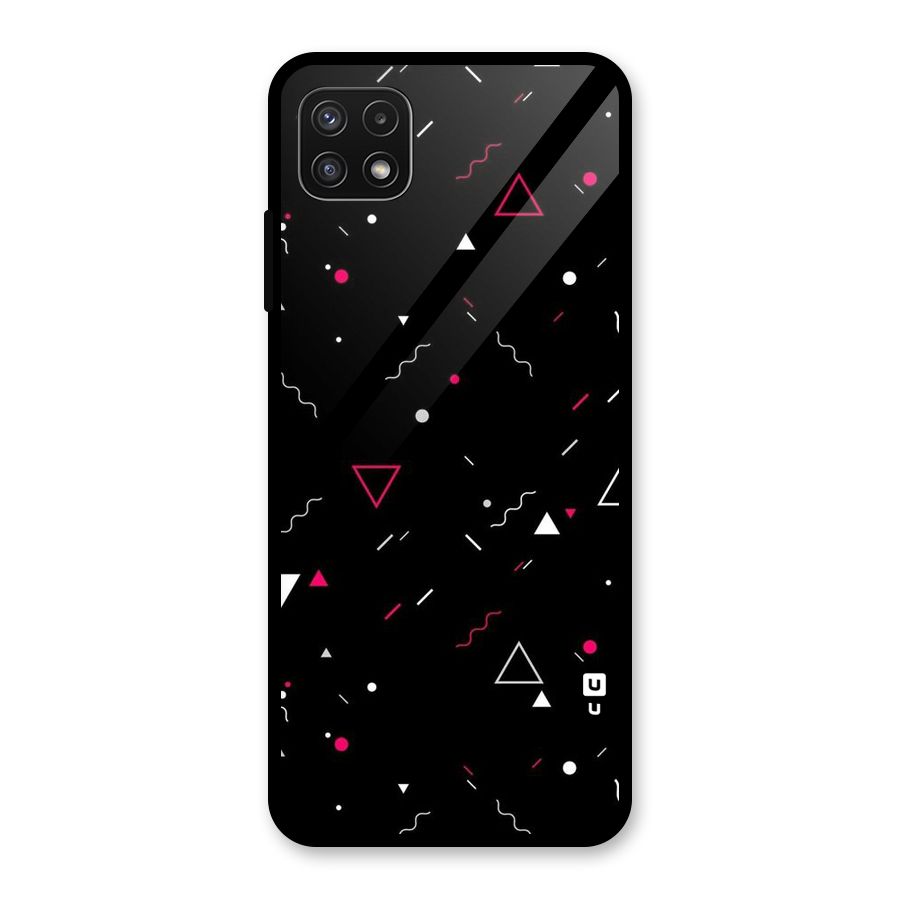 Dark Shapes Design Glass Back Case for Galaxy A22 5G