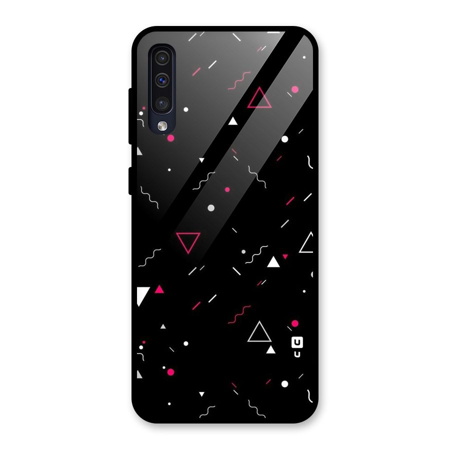 Dark Shapes Design Glass Back Case for Galaxy A30s