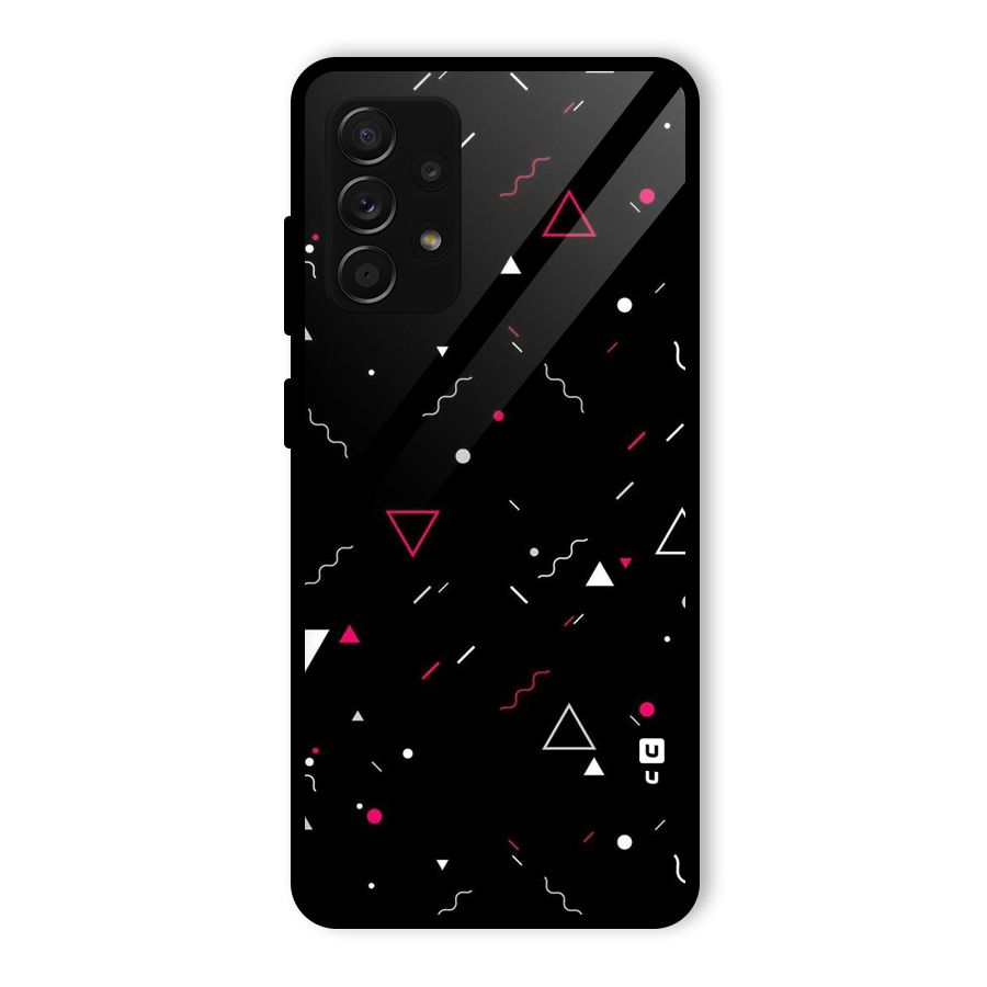 Dark Shapes Design Glass Back Case for Galaxy A53 5G