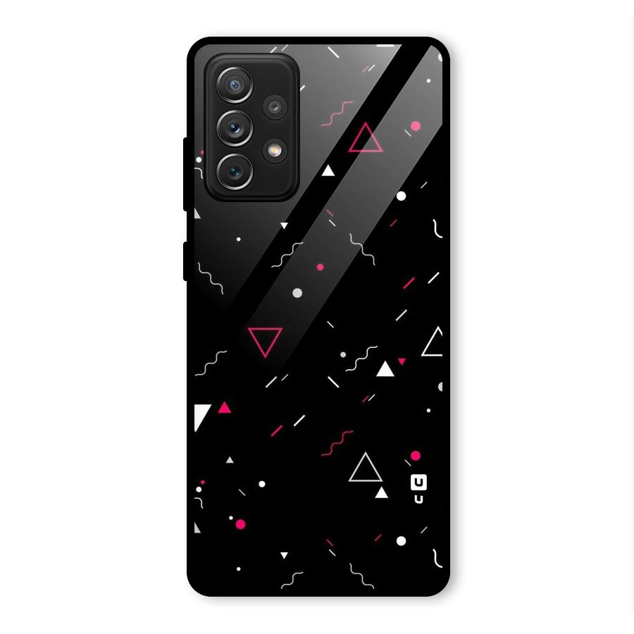 Dark Shapes Design Glass Back Case for Galaxy A72