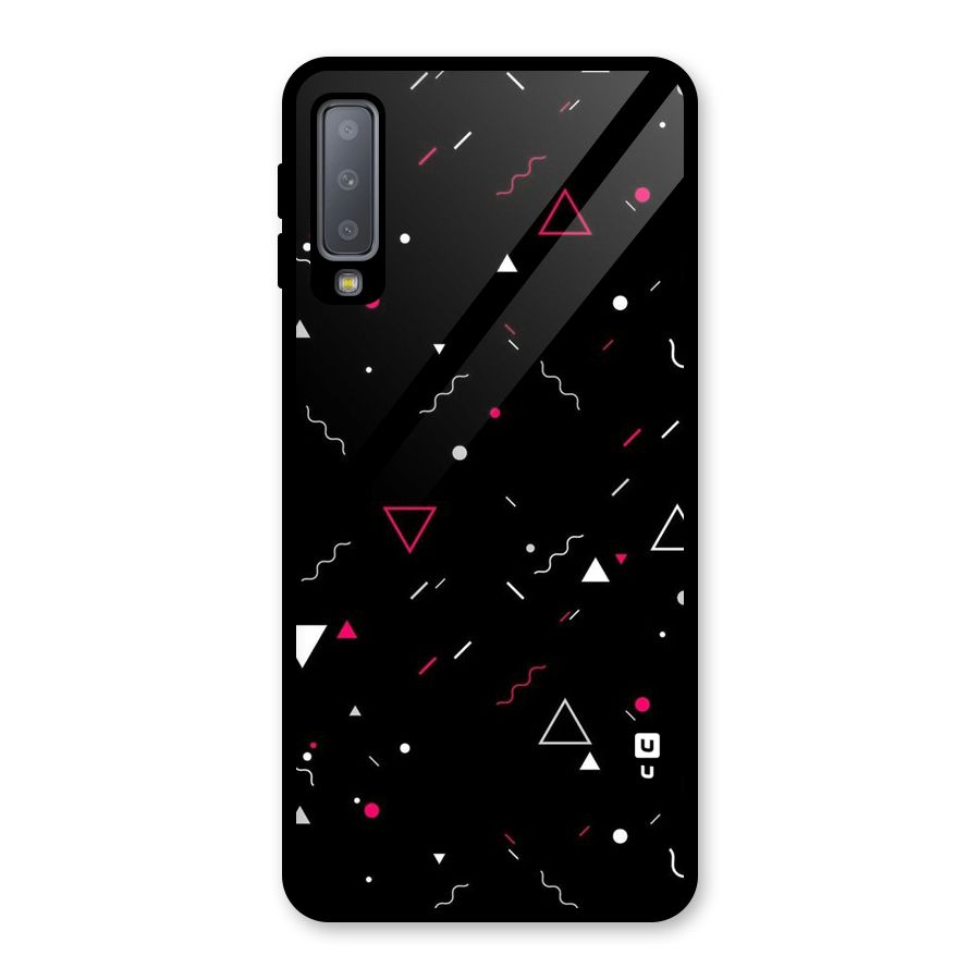 Dark Shapes Design Glass Back Case for Galaxy A7 (2018)
