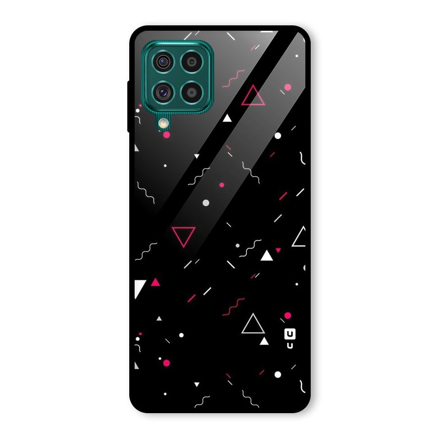 Dark Shapes Design Glass Back Case for Galaxy F62