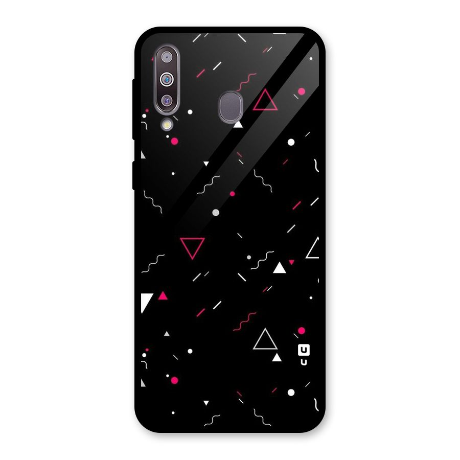 Dark Shapes Design Glass Back Case for Galaxy M30