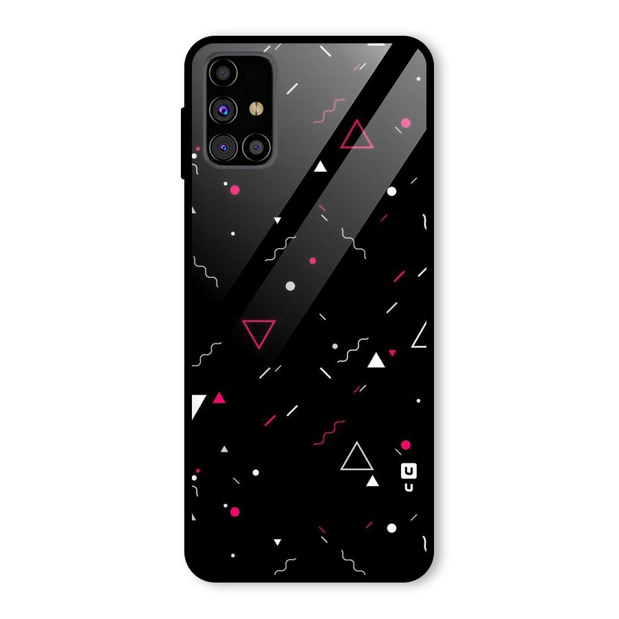 Dark Shapes Design Glass Back Case for Galaxy M31s