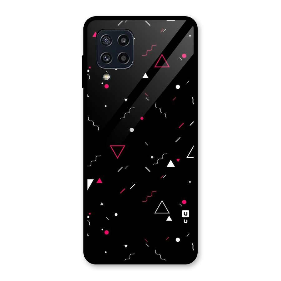 Dark Shapes Design Glass Back Case for Galaxy M32