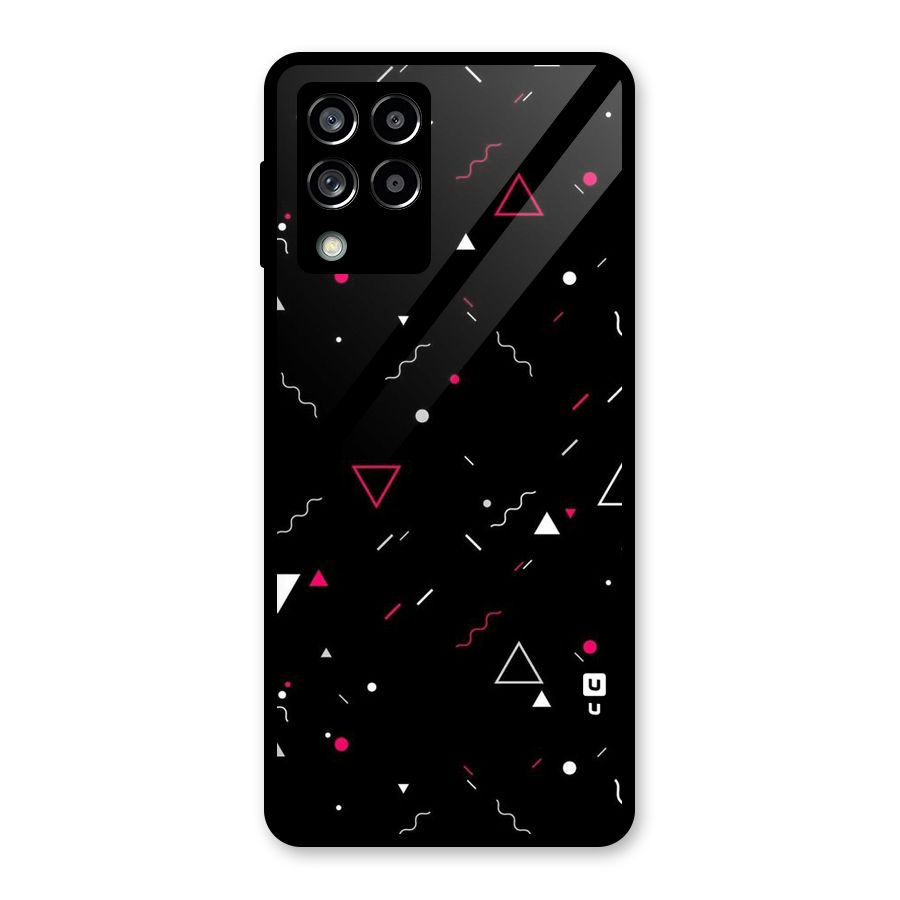 Dark Shapes Design Glass Back Case for Galaxy M53 5G