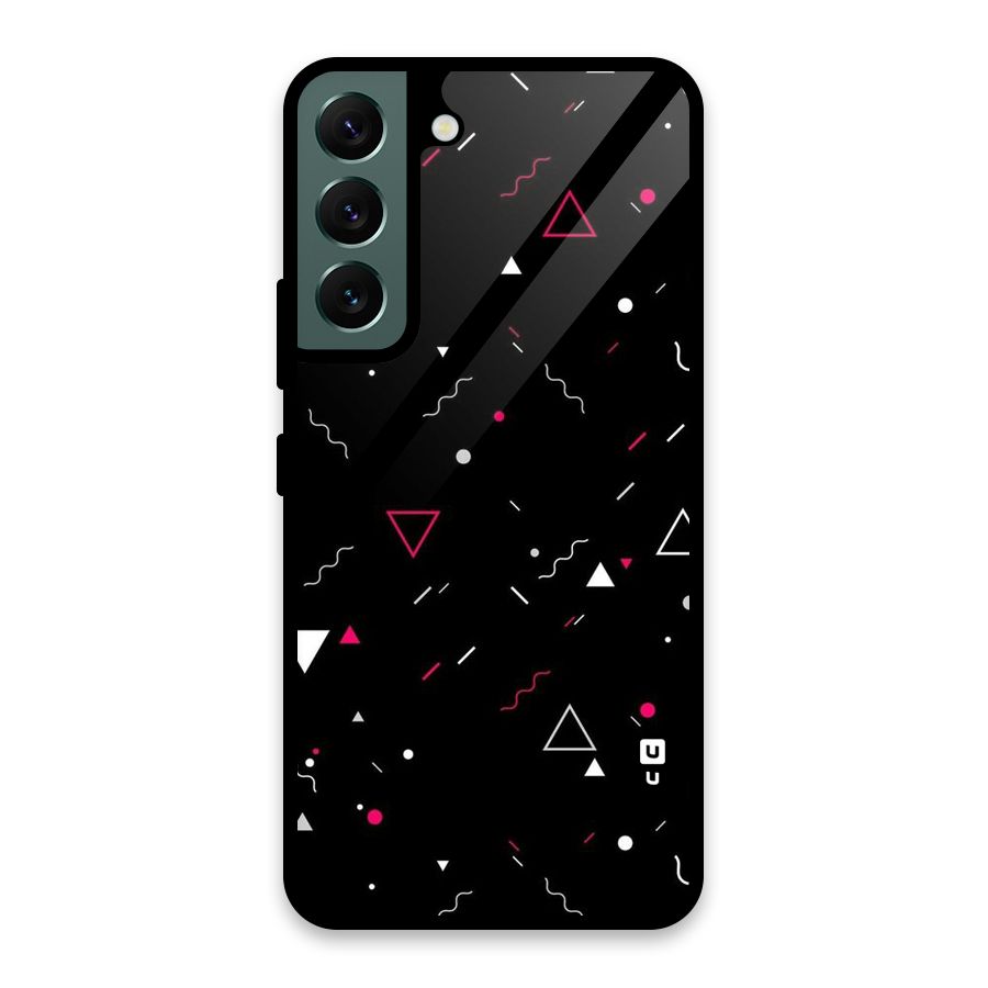 Dark Shapes Design Glass Back Case for Galaxy S22 5G