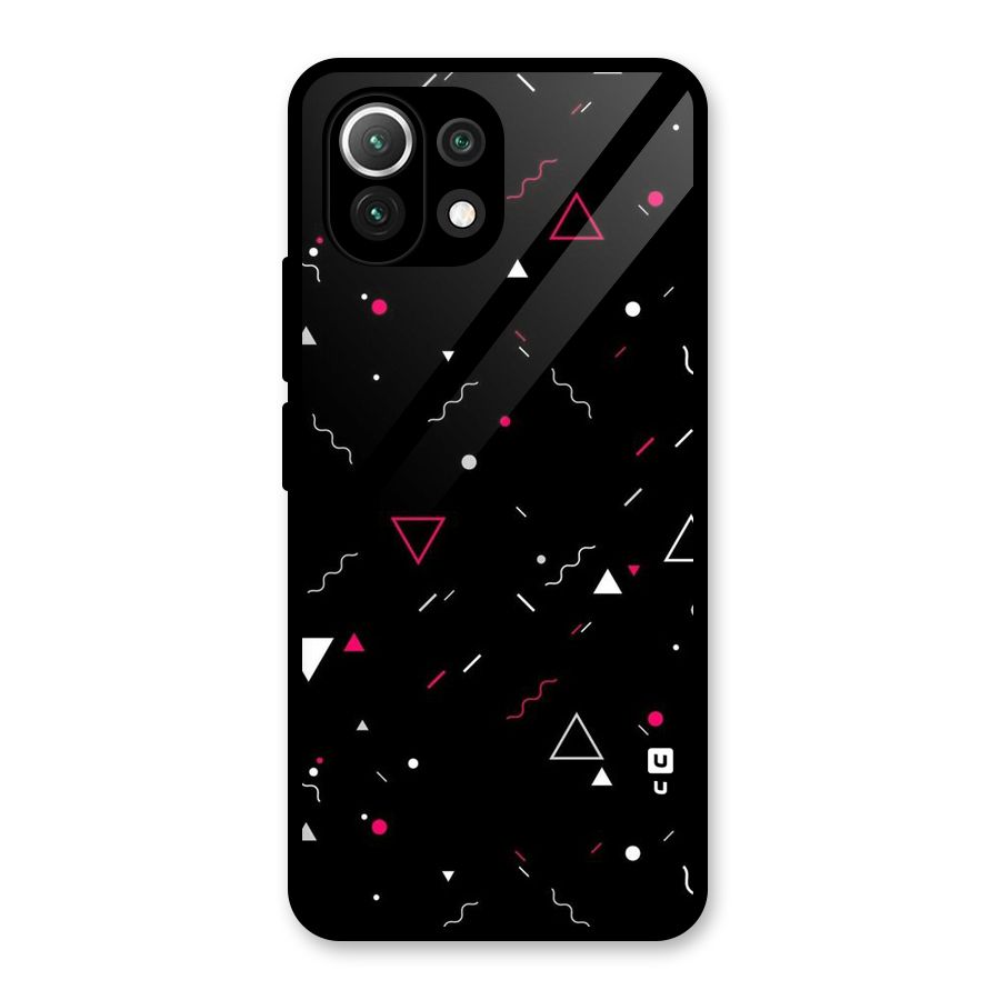 Dark Shapes Design Glass Back Case for Mi 11 Lite