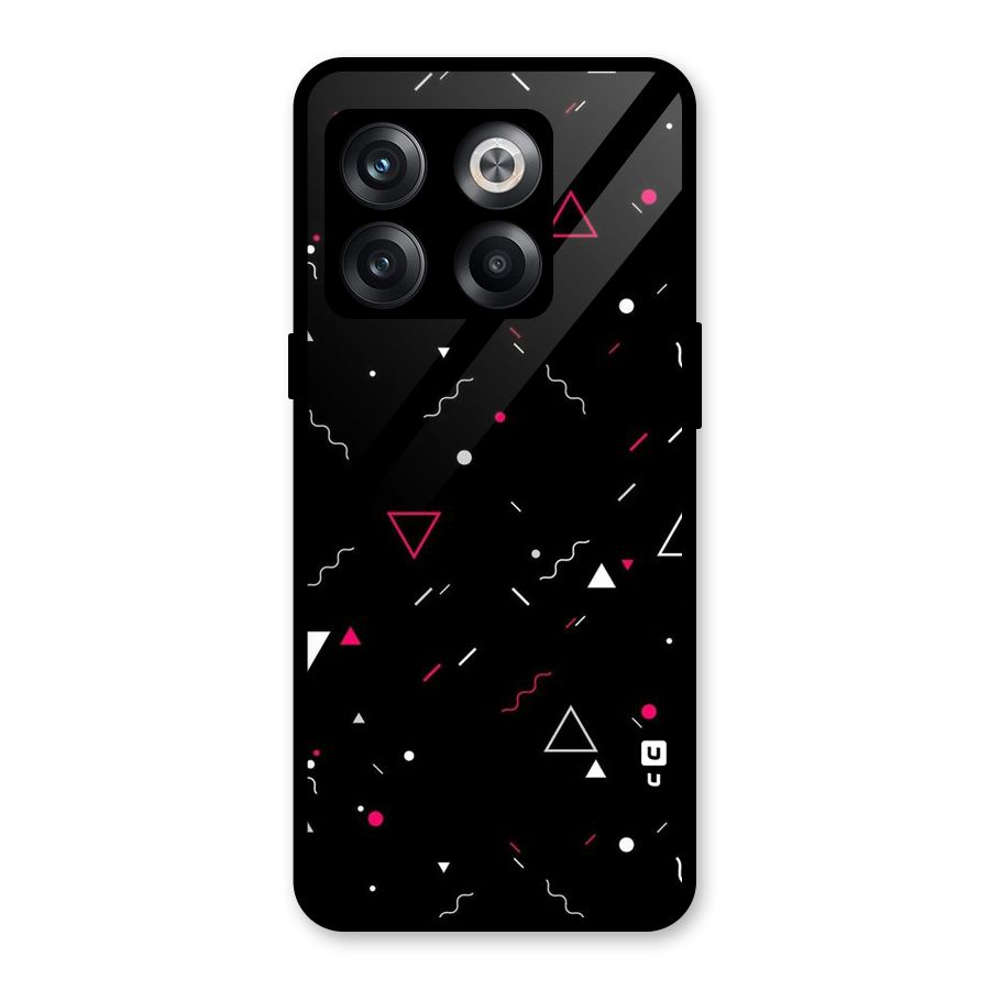 Dark Shapes Design Glass Back Case for OnePlus 10T