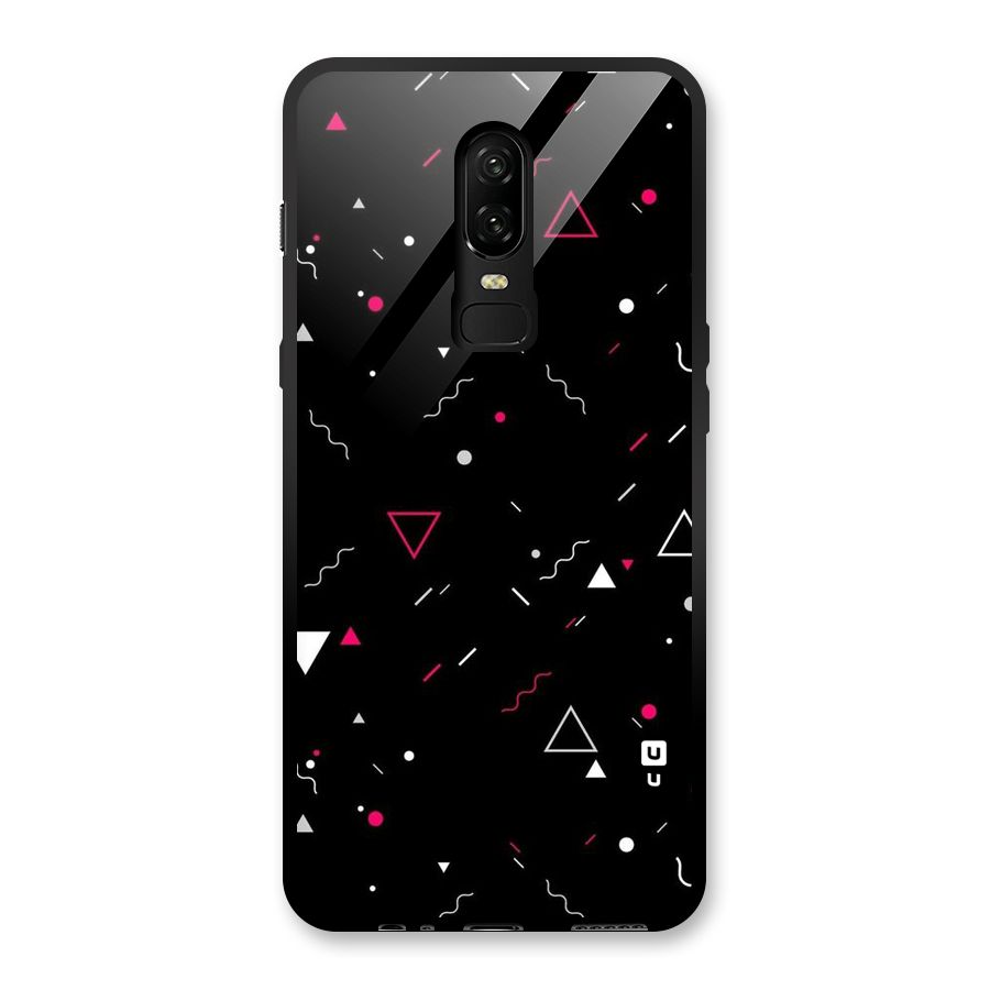 Dark Shapes Design Glass Back Case for OnePlus 6