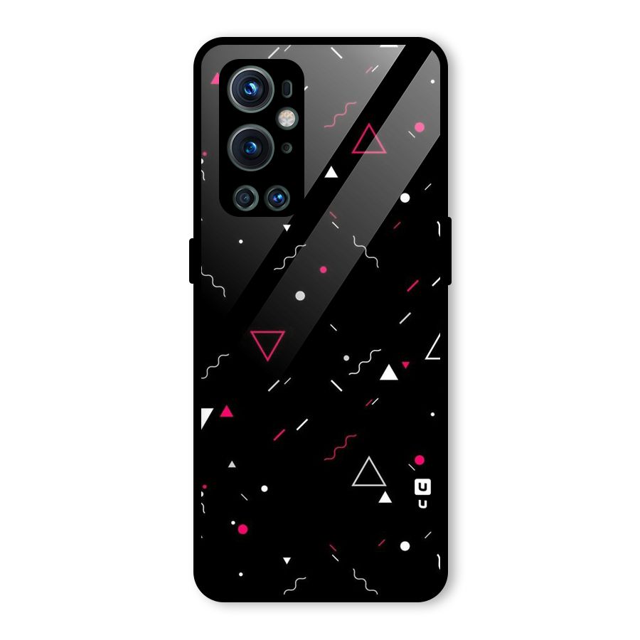 Dark Shapes Design Glass Back Case for OnePlus 9 Pro