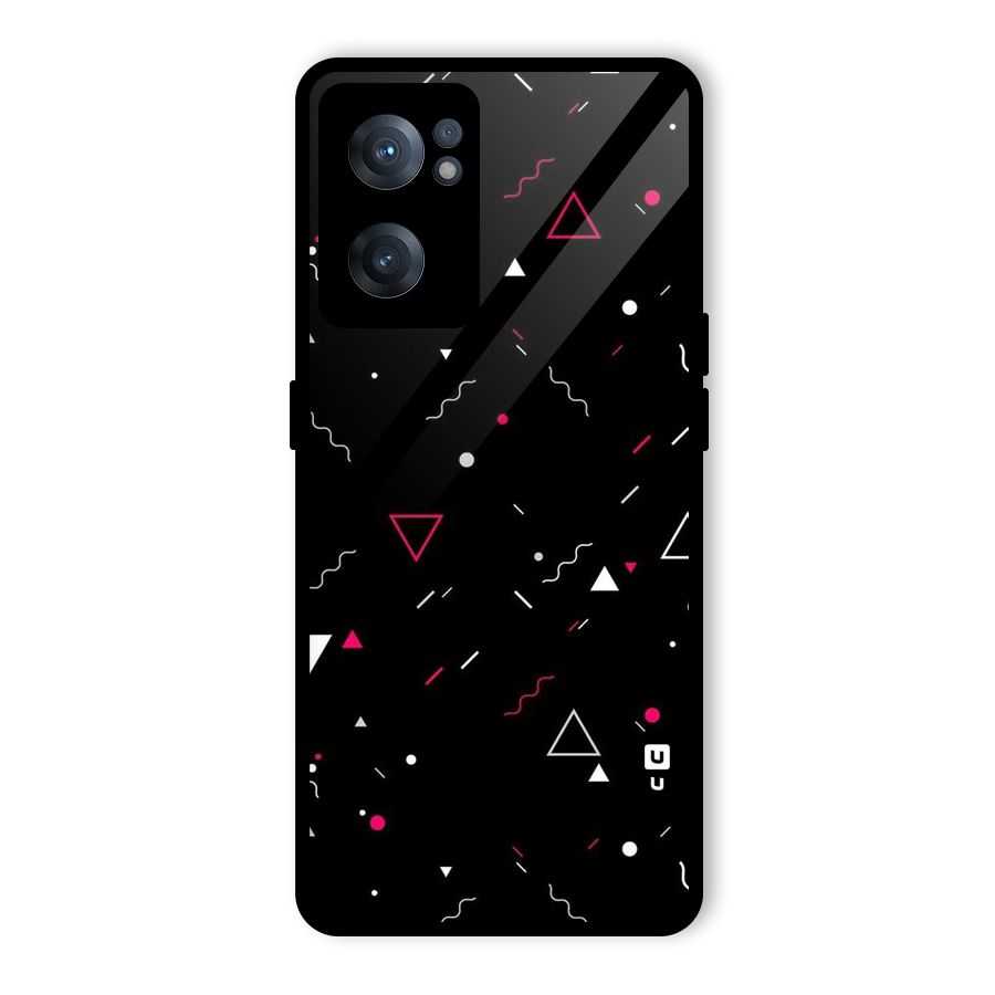 Dark Shapes Design Glass Back Case for OnePlus Nord CE 2 5G