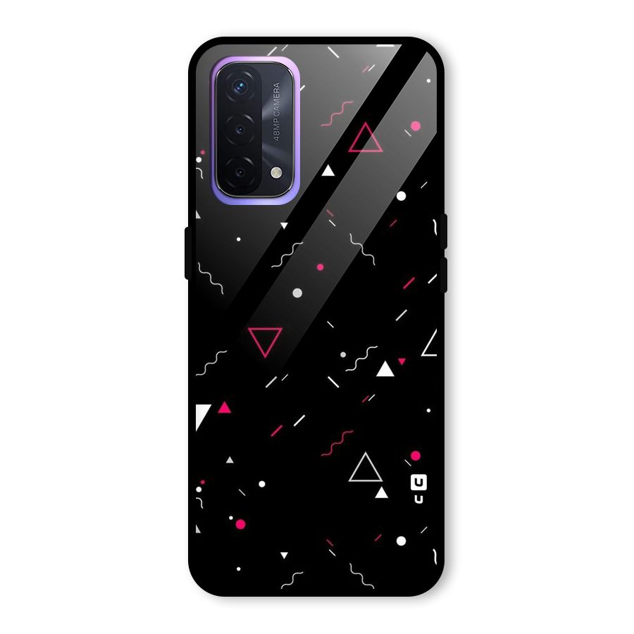 Dark Shapes Design Glass Back Case for Oppo A74 5G