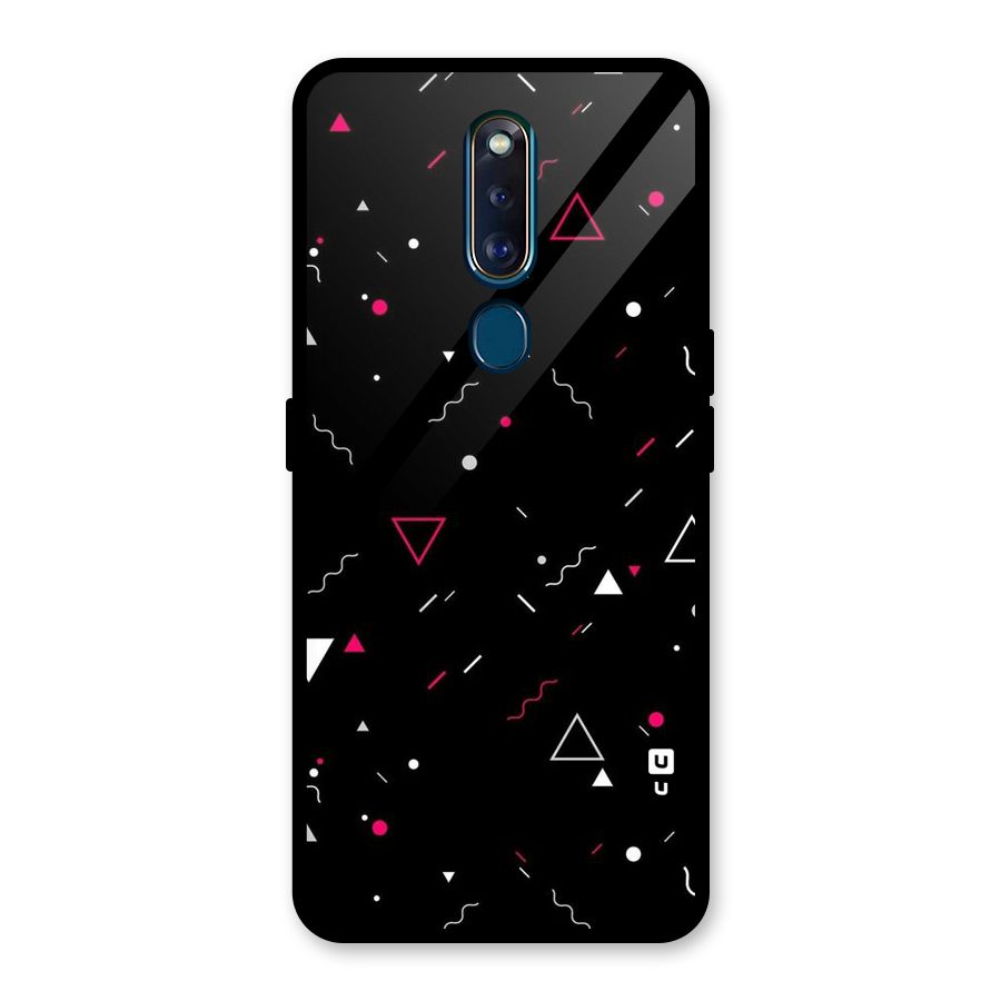 Dark Shapes Design Glass Back Case for Oppo F11 Pro