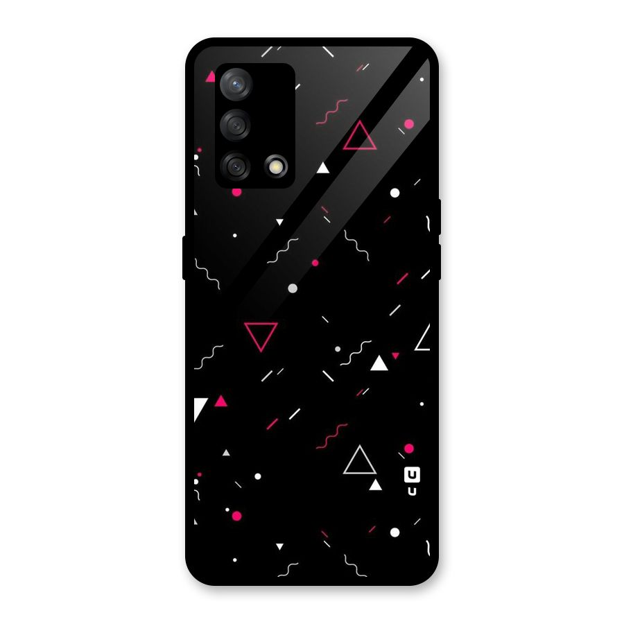 Dark Shapes Design Glass Back Case for Oppo F19