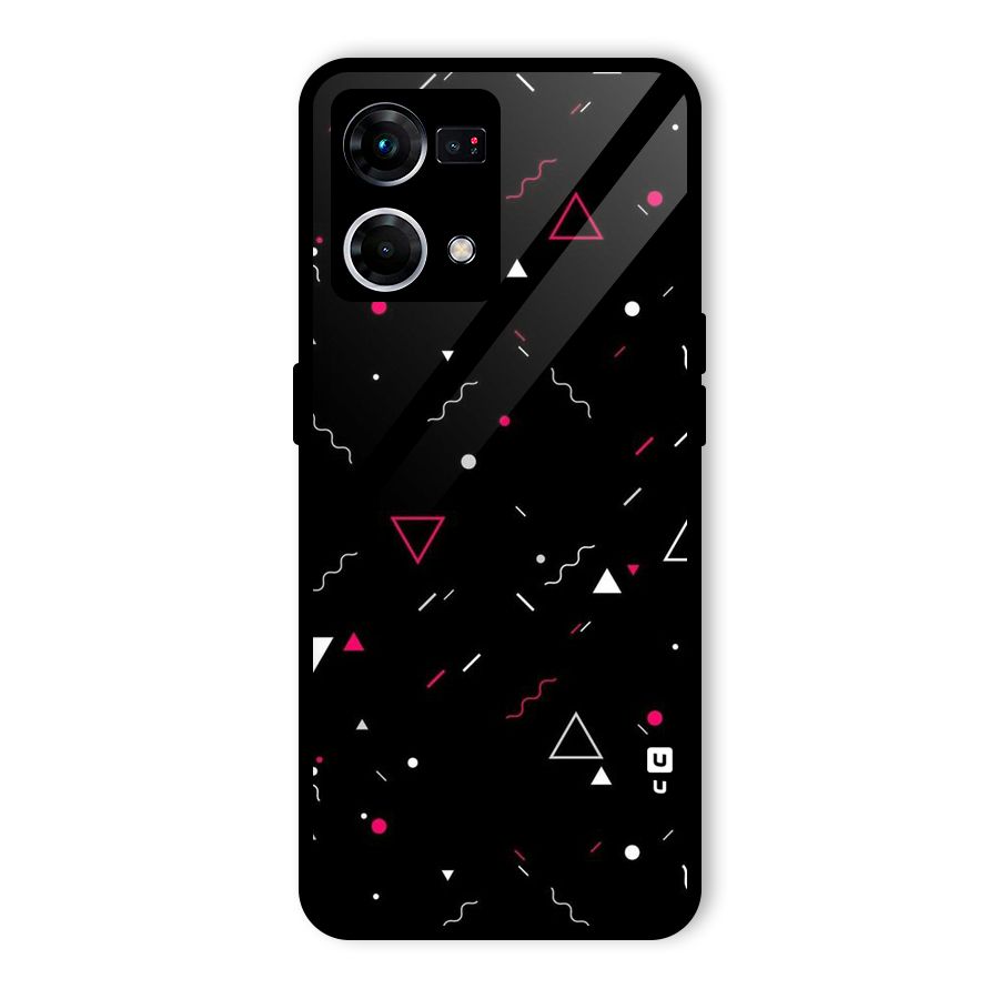 Dark Shapes Design Glass Back Case for Oppo F21 Pro 4G