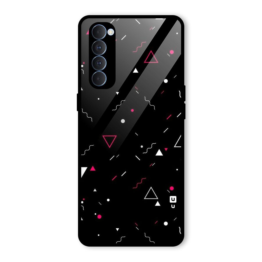 Dark Shapes Design Glass Back Case for Oppo Reno4 Pro