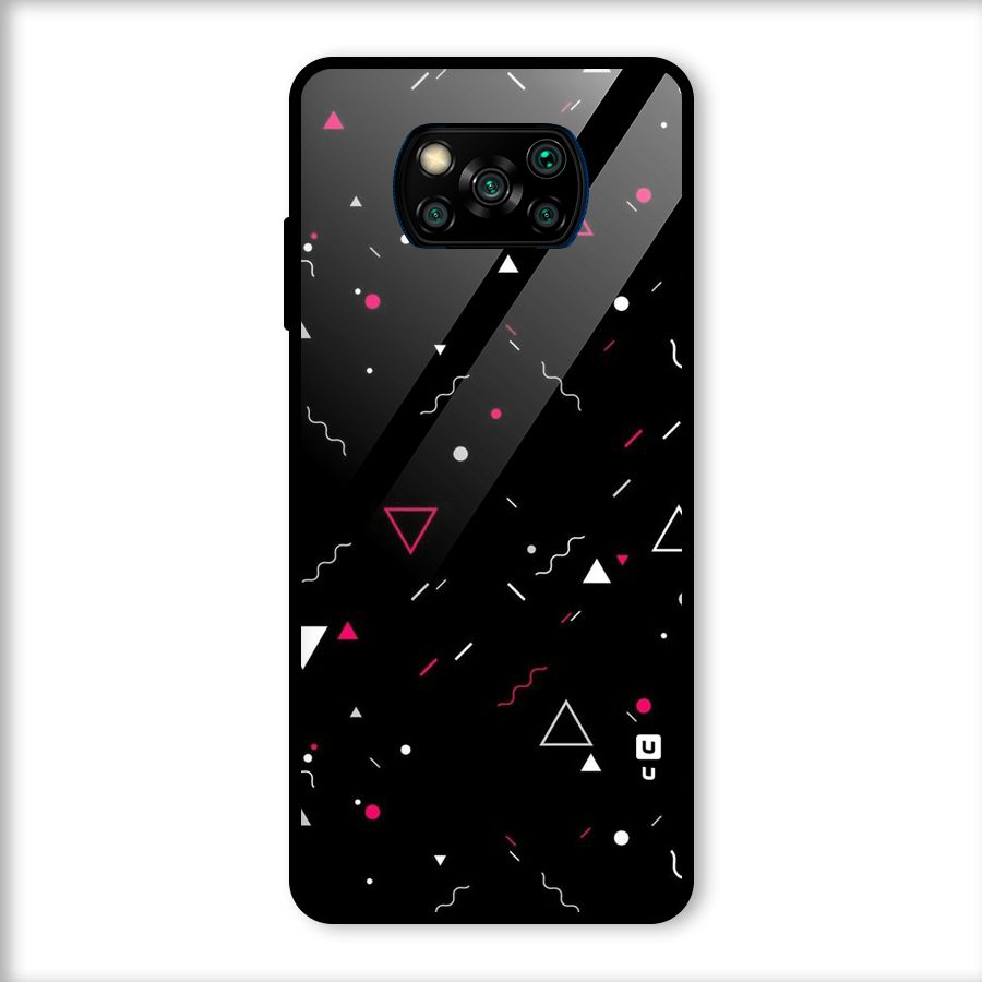 Dark Shapes Design Glass Back Case for Poco X3