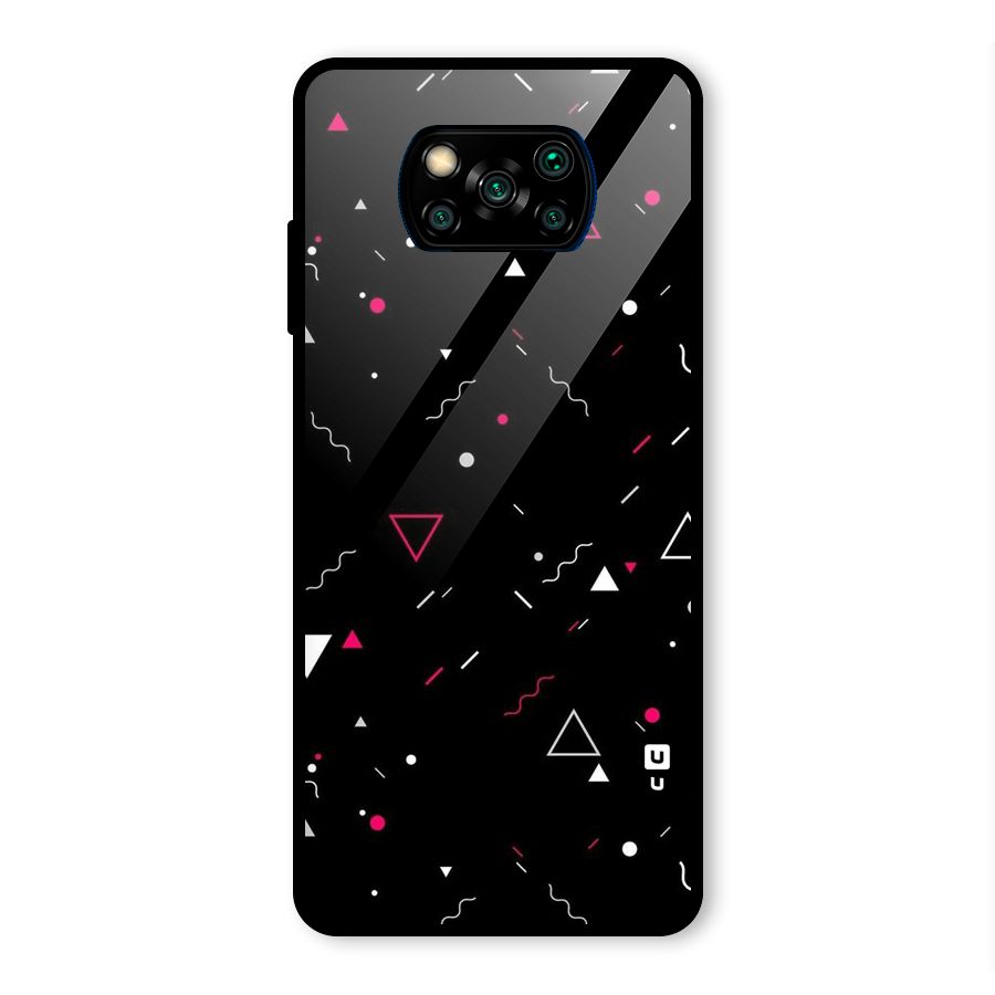 Dark Shapes Design Glass Back Case for Poco X3 Pro