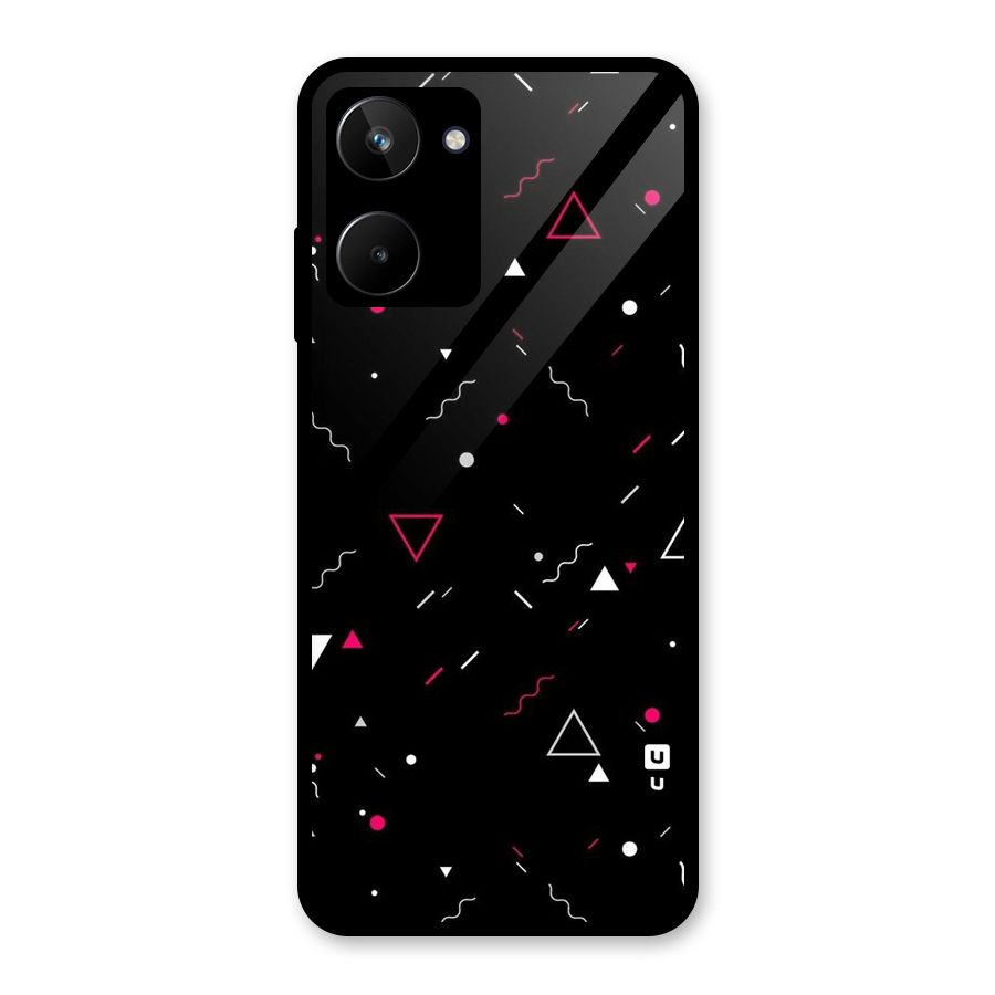 Dark Shapes Design Glass Back Case for Realme 10
