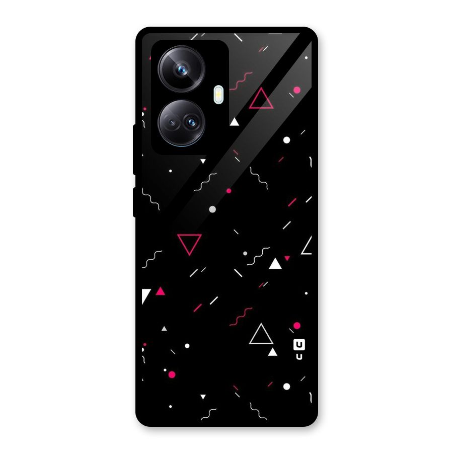 Dark Shapes Design Glass Back Case for Realme 10 Pro Plus