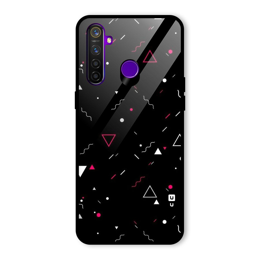 Dark Shapes Design Glass Back Case for Realme 5 Pro