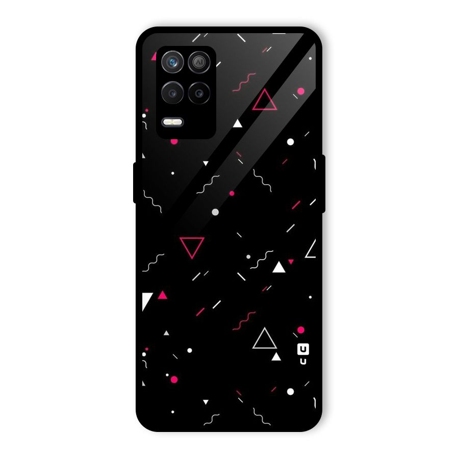 Dark Shapes Design Glass Back Case for Realme 8 5G