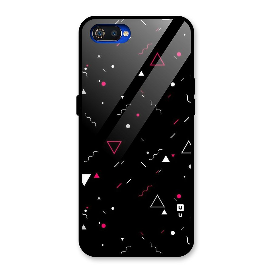 Dark Shapes Design Glass Back Case for Realme C2