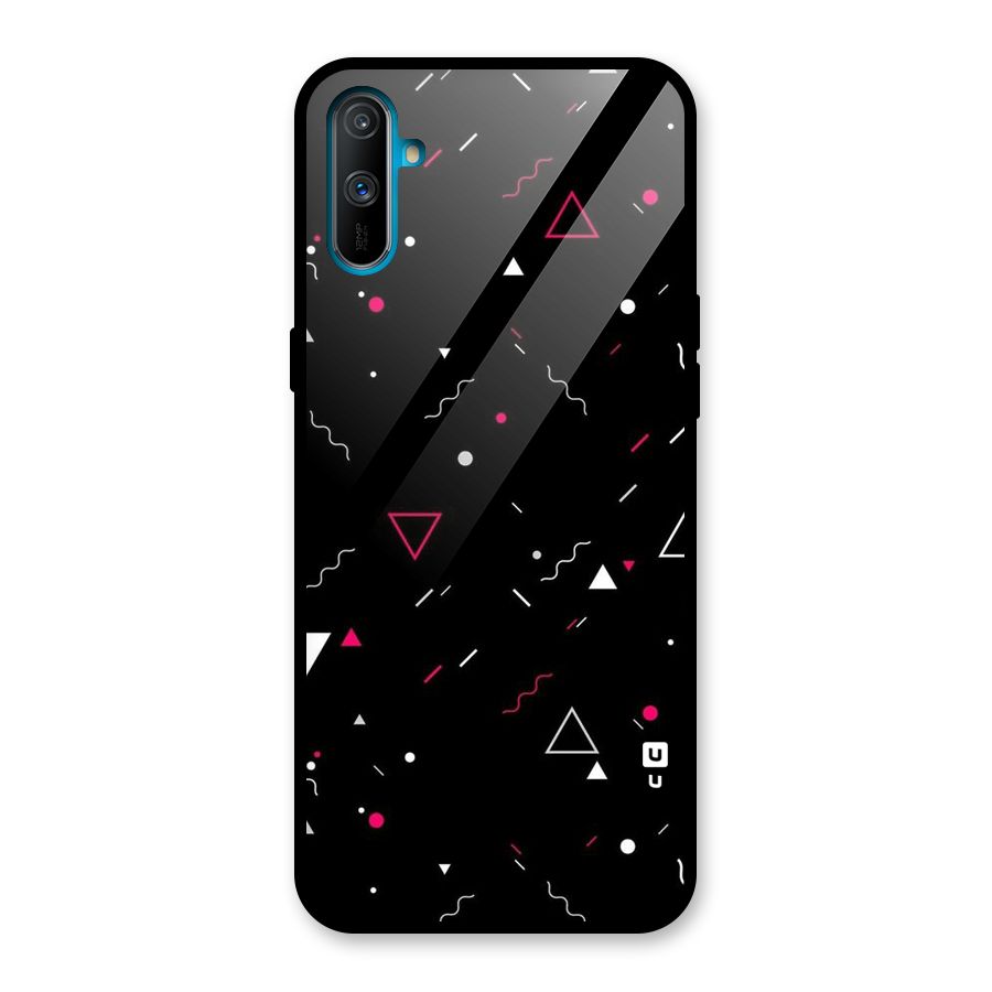 Dark Shapes Design Glass Back Case for Realme C3