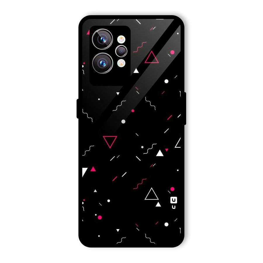 Dark Shapes Design Glass Back Case for Realme GT2 Pro