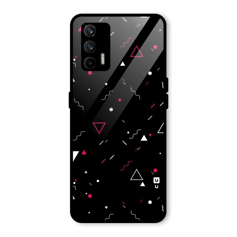 Dark Shapes Design Glass Back Case for Realme GT 5G