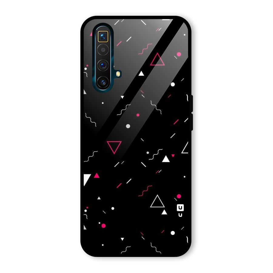 Dark Shapes Design Glass Back Case for Realme X3 SuperZoom