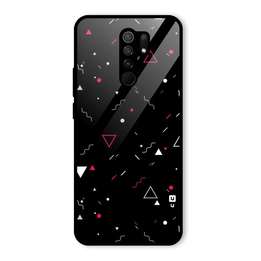 Dark Shapes Design Glass Back Case for Redmi 9 Prime