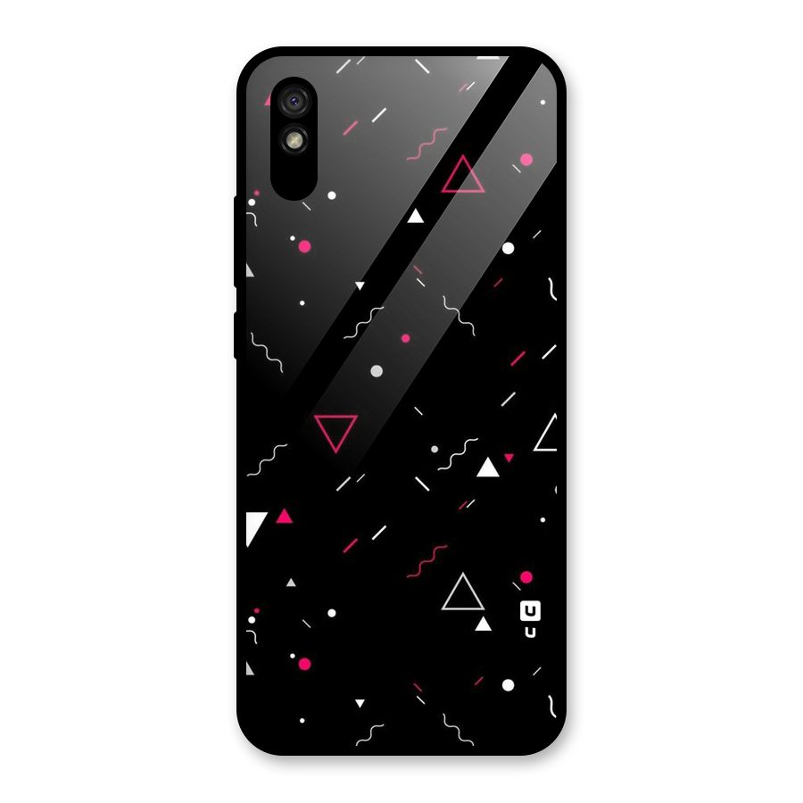 Dark Shapes Design Glass Back Case for Redmi 9i