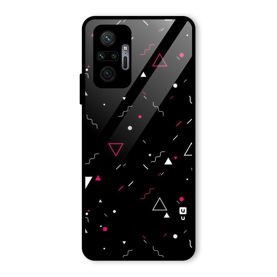 Dark Shapes Design Glass Back Case for Redmi Note 10 Pro