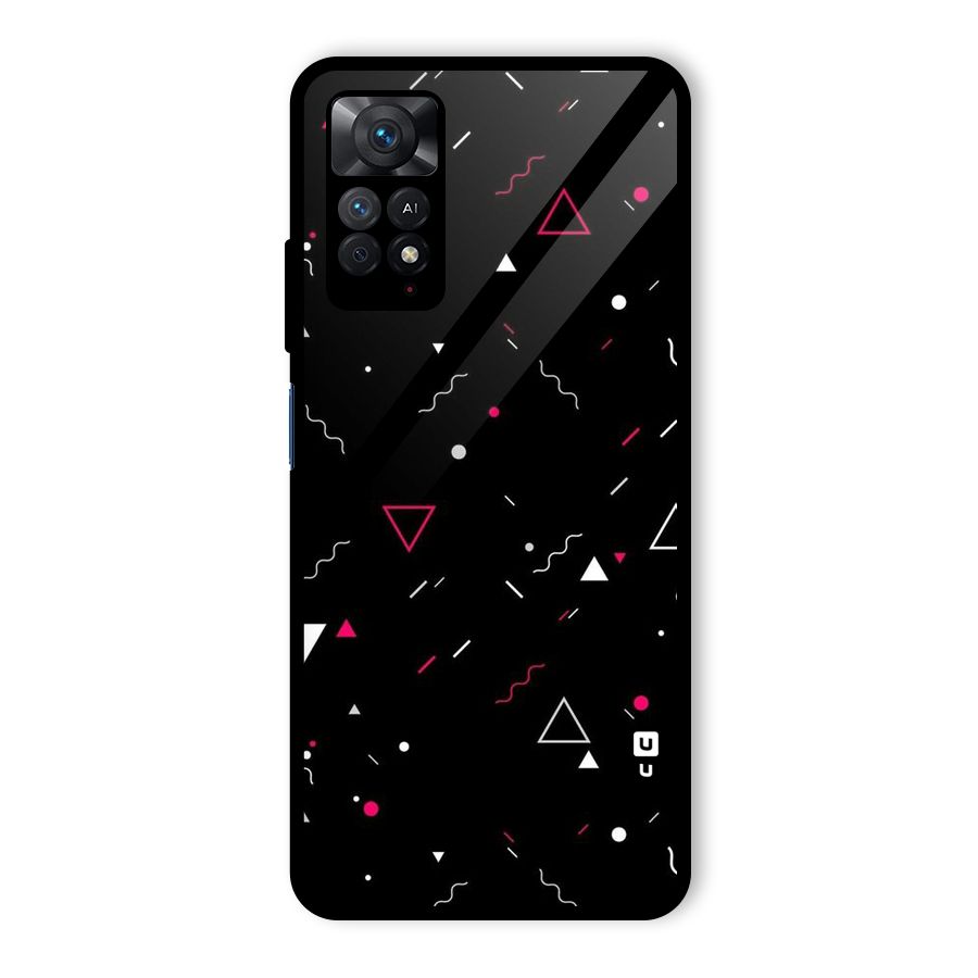Dark Shapes Design Glass Back Case for Redmi Note 11 Pro