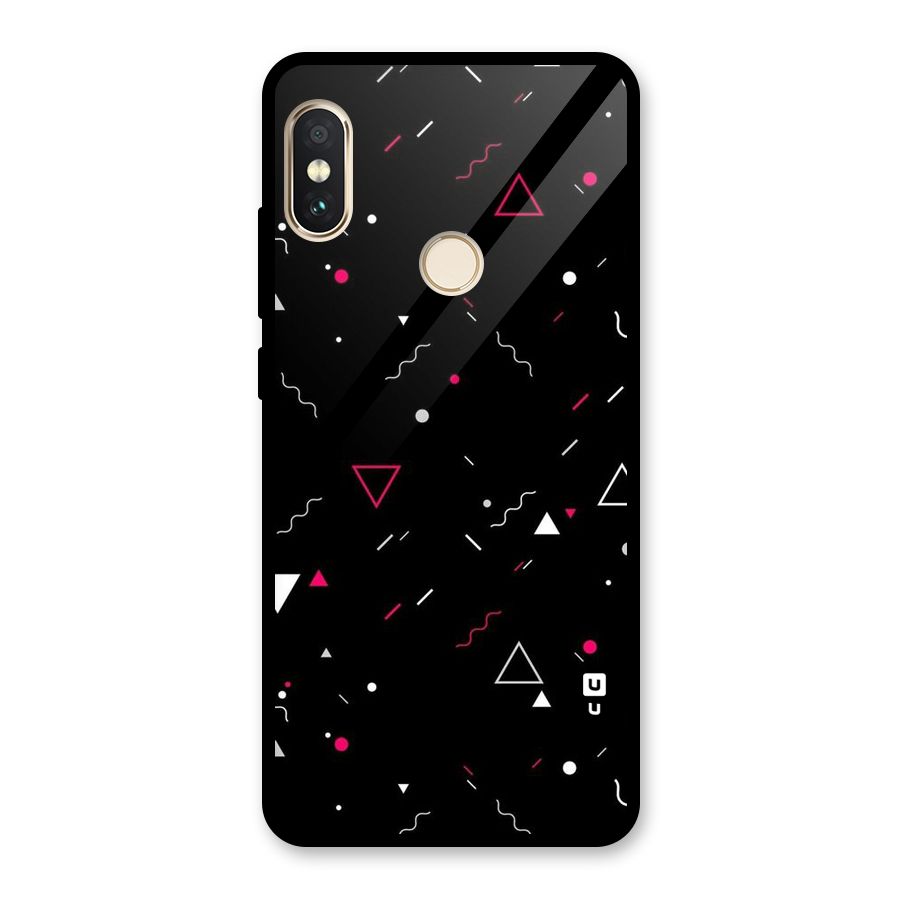 Dark Shapes Design Glass Back Case for Redmi Note 5 Pro