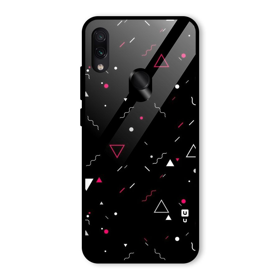 Dark Shapes Design Glass Back Case for Redmi Note 7