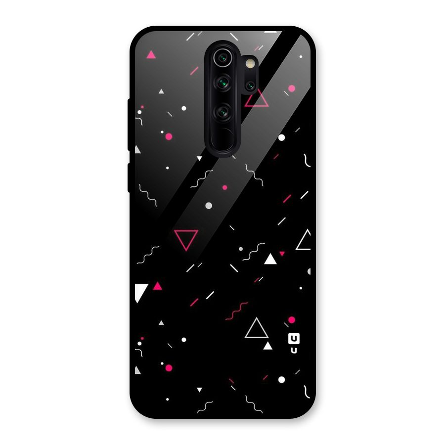 Dark Shapes Design Glass Back Case for Redmi Note 8 Pro