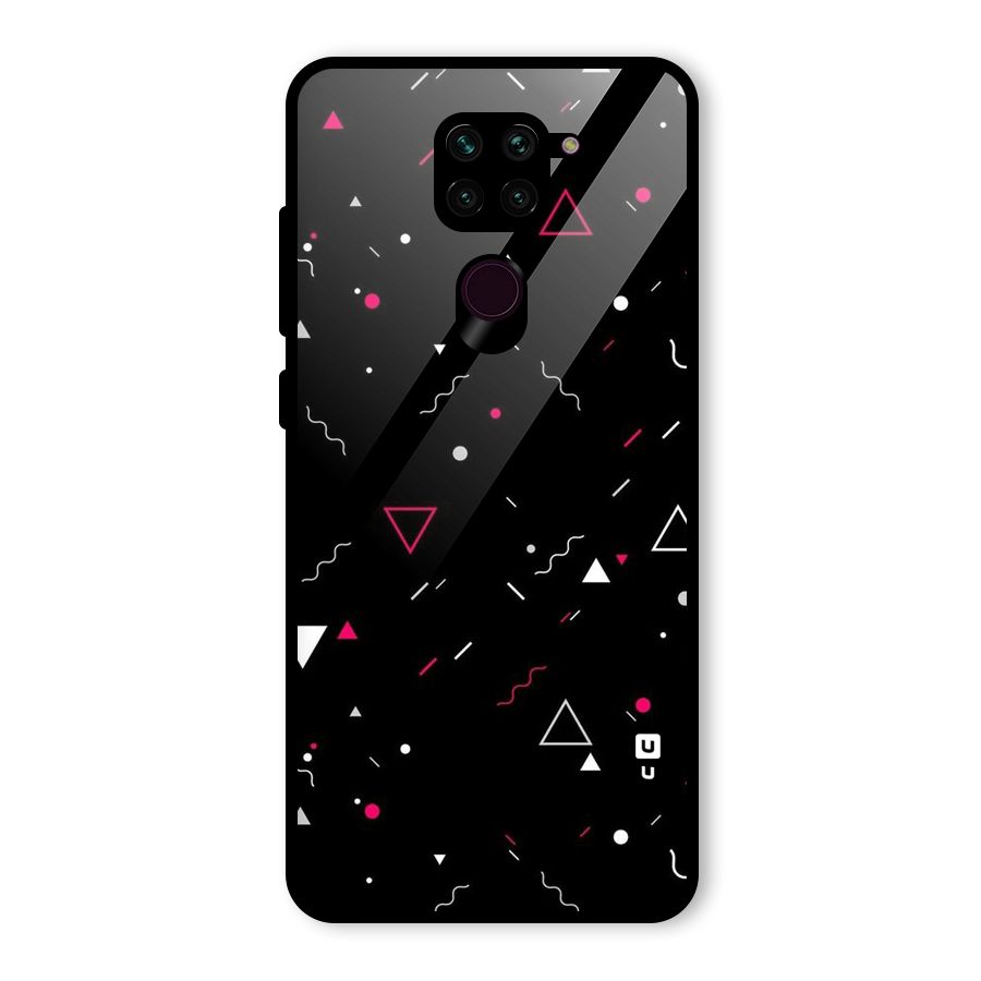 Dark Shapes Design Glass Back Case for Redmi Note 9